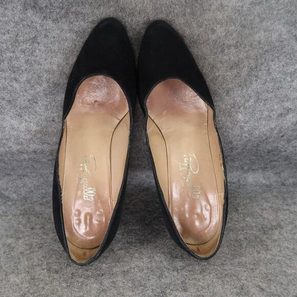 Pappagallo Shoes Womens 6.5 Pump Heel Fashion Leather Formal Classic Black Retro - Picture 9 of 16